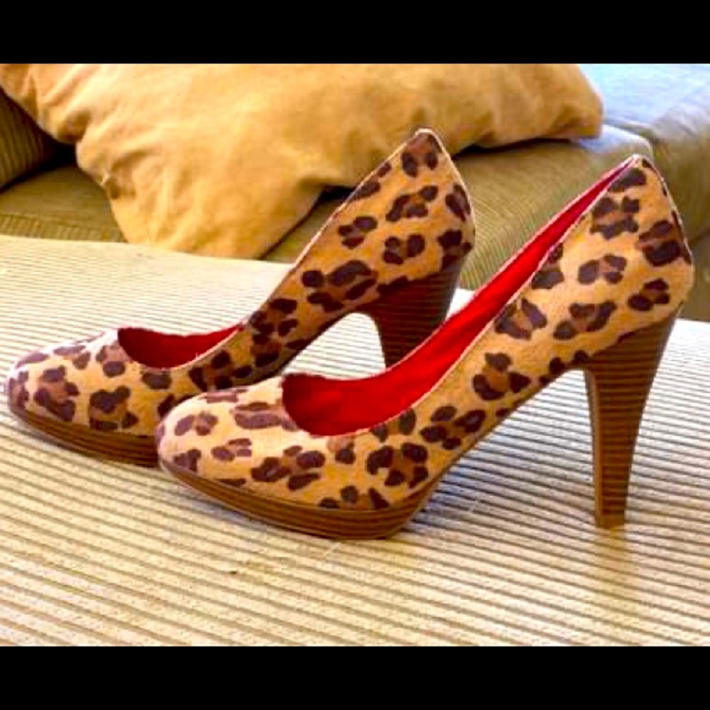 Leopard print high heels
